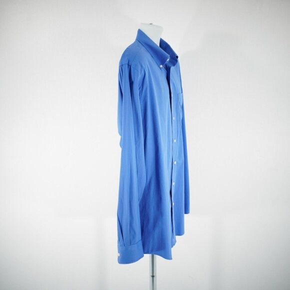 Paul Fredrick Blue Finest Two Ply Cotton Pinpoint Pocket Button Down 17-36 - Picture 7 of 10